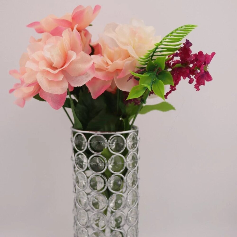 7.5IN Elegant Designs Crystal Decorative Vase, candle, Wedding & House Decor